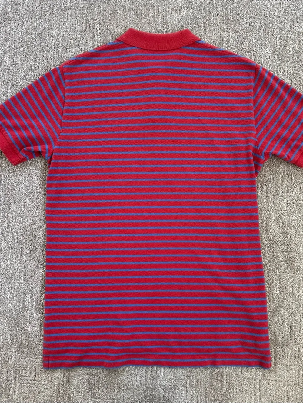 Ralph Lauren Men’s Polo Shirt - Red with Blue Stripe
